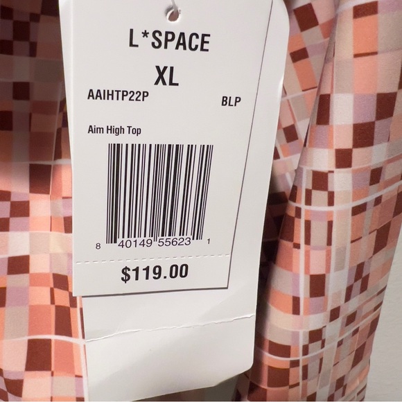 L Space Aim High Pink Peach Long Sleeve Crop Top Size XL NWT - Picture 5 of 9